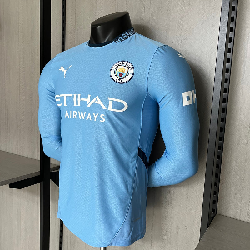 Camisa I Manchester City 23/24 - Jogador / Manga Longa