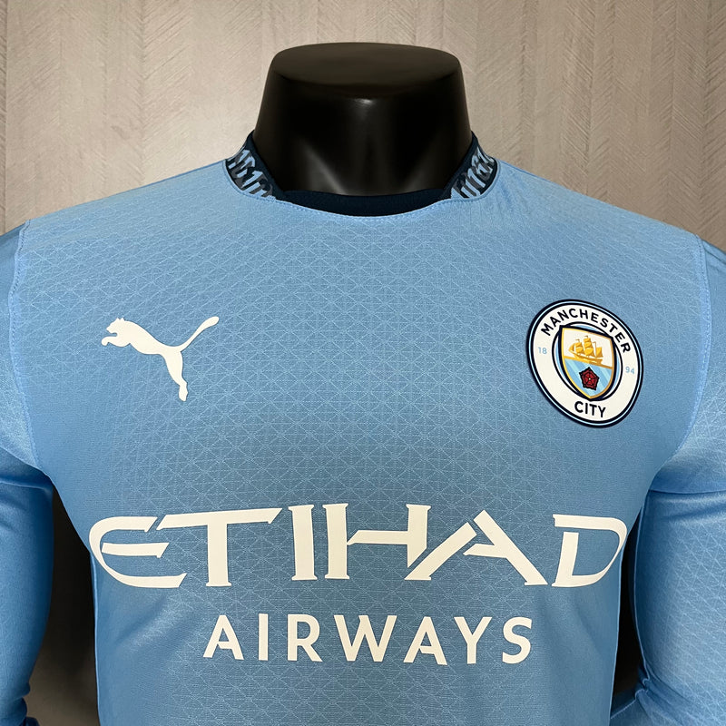 Camisa I Manchester City 23/24 - Jogador / Manga Longa