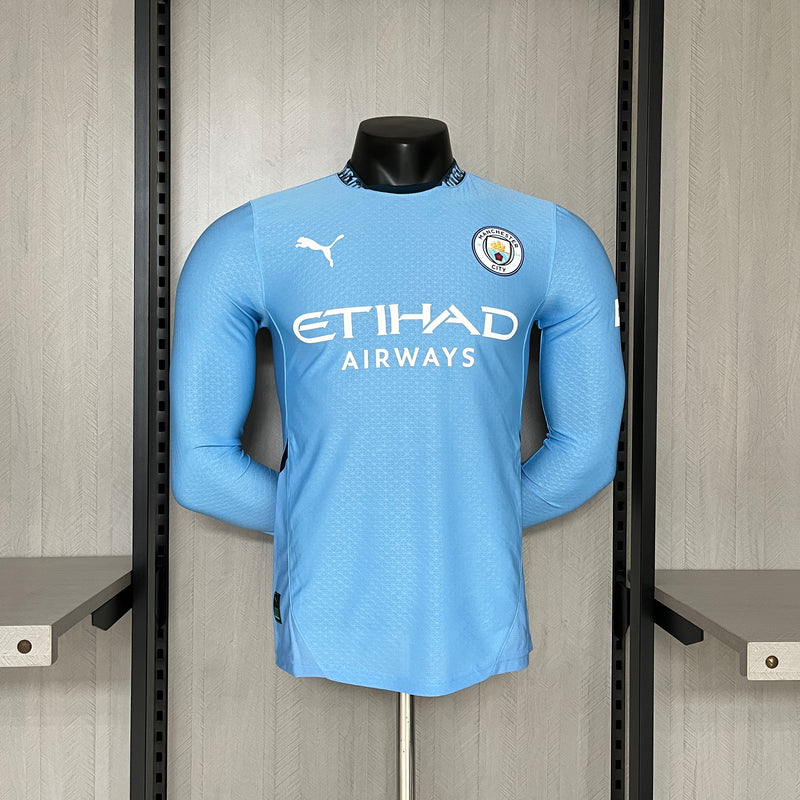 Camisa I Manchester City 23/24 - Jogador / Manga Longa