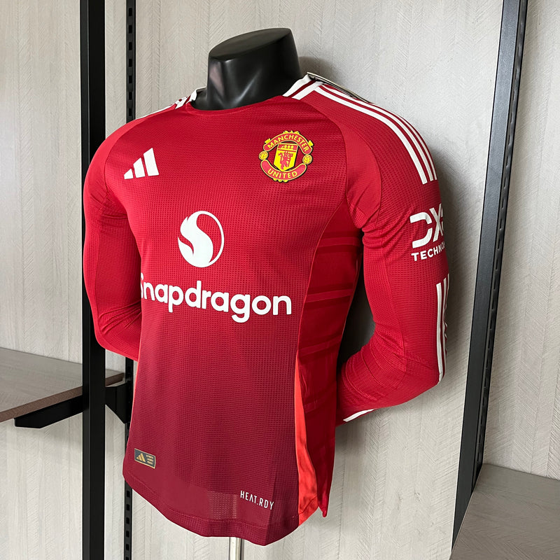 Camisa I Manchester United 24/25 - Jogador / Manga Longa