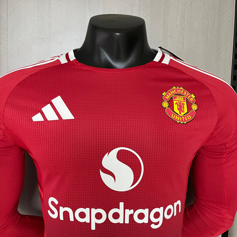 Camisa I Manchester United 24/25 - Jogador / Manga Longa