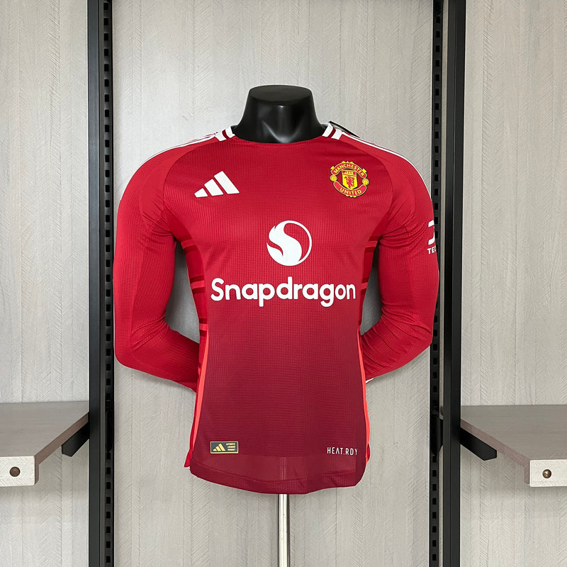 Camisa I Manchester United 24/25 - Jogador / Manga Longa