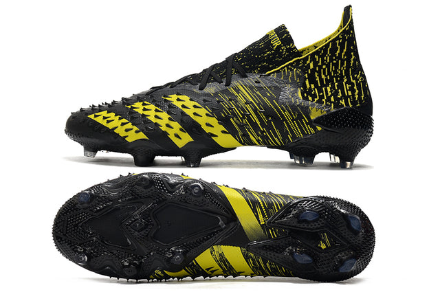 Chuteira Campo Adidas Predator Freak.1 FG Black/Yellow - Cano Alto