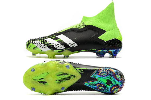 Chuteira Campo Adidas Predator Mutator + FG Black/Green - Cano Alto